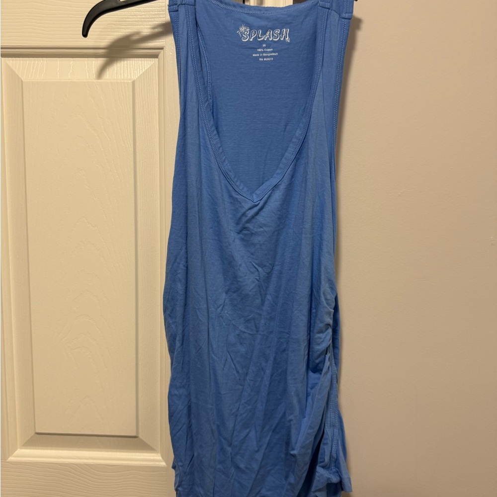 Splash Light Blue Cotton Tank